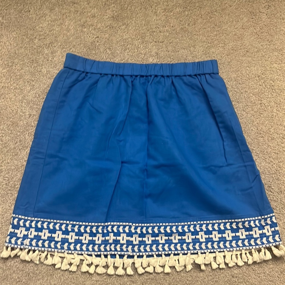 J crew blue and white skirt size S